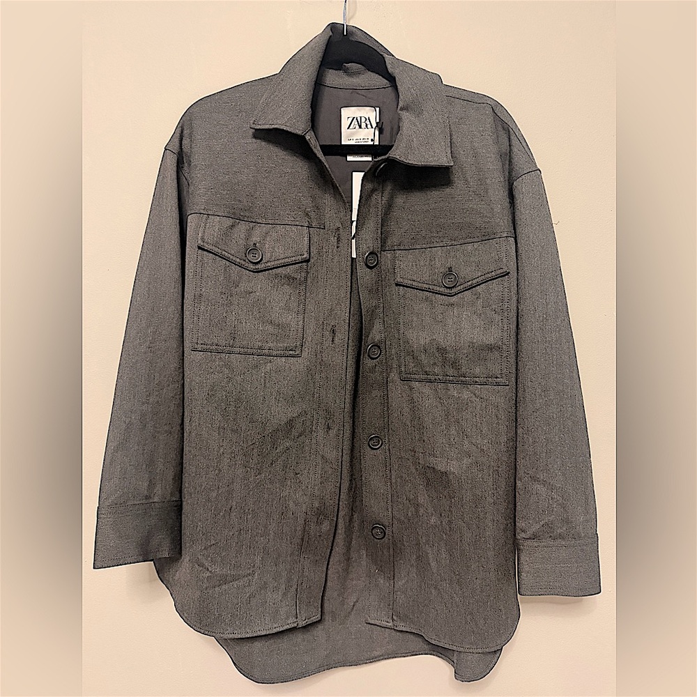 Zara Oversized Button Down Heavy Material Long Sleeved Shirt *NWT*